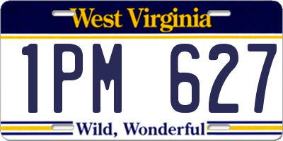 WV license plate 1PM627