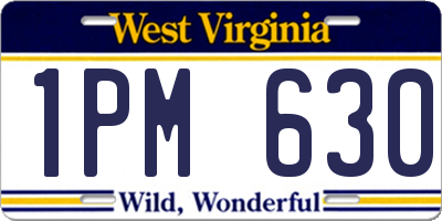 WV license plate 1PM630