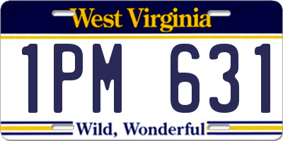 WV license plate 1PM631