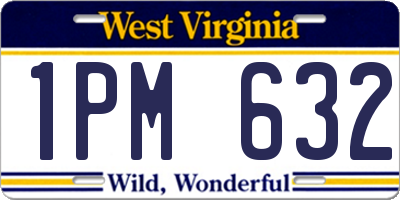 WV license plate 1PM632