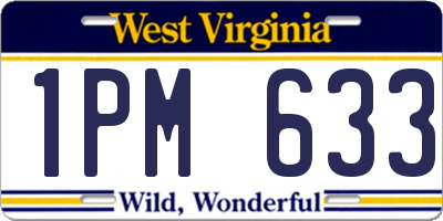 WV license plate 1PM633