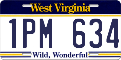 WV license plate 1PM634