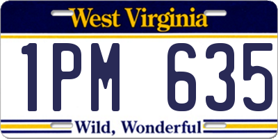 WV license plate 1PM635