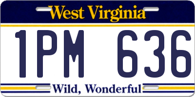 WV license plate 1PM636