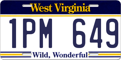 WV license plate 1PM649