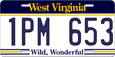 WV license plate 1PM653
