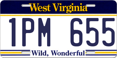 WV license plate 1PM655