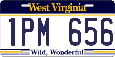 WV license plate 1PM656