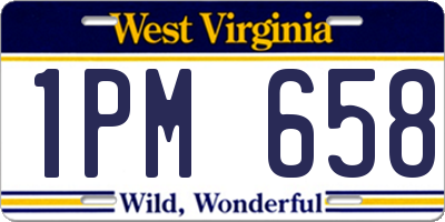 WV license plate 1PM658
