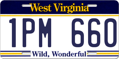 WV license plate 1PM660