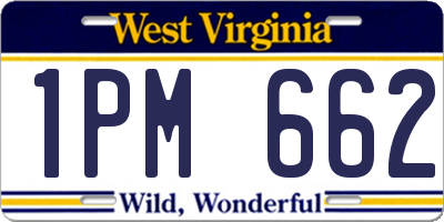 WV license plate 1PM662