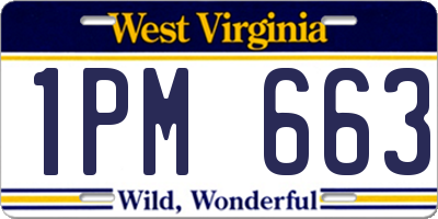 WV license plate 1PM663