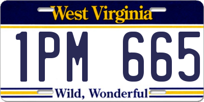 WV license plate 1PM665