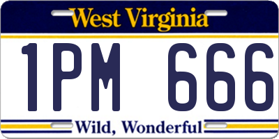 WV license plate 1PM666