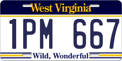 WV license plate 1PM667