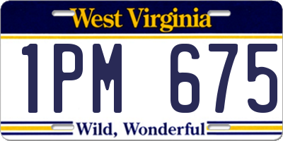 WV license plate 1PM675
