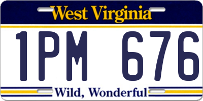 WV license plate 1PM676