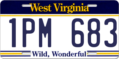 WV license plate 1PM683