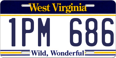 WV license plate 1PM686