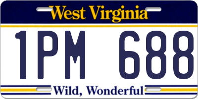 WV license plate 1PM688