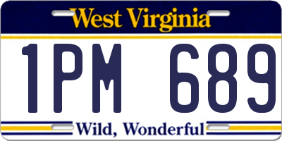 WV license plate 1PM689