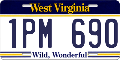 WV license plate 1PM690