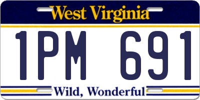 WV license plate 1PM691
