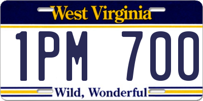 WV license plate 1PM700