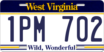 WV license plate 1PM702