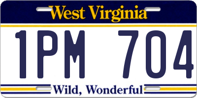 WV license plate 1PM704