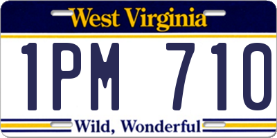 WV license plate 1PM710