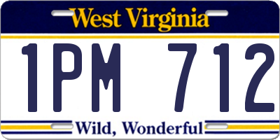 WV license plate 1PM712