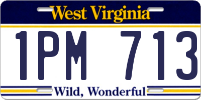 WV license plate 1PM713