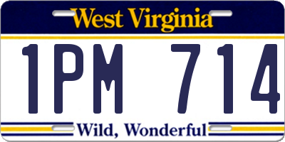 WV license plate 1PM714