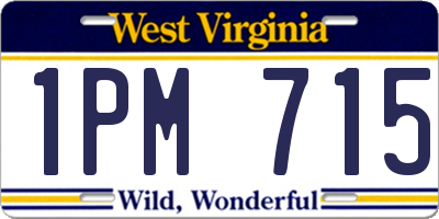 WV license plate 1PM715