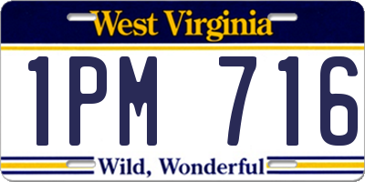 WV license plate 1PM716