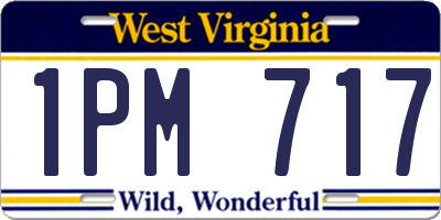 WV license plate 1PM717