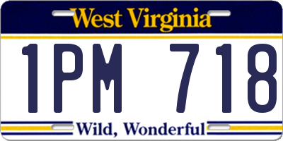 WV license plate 1PM718