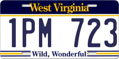 WV license plate 1PM723