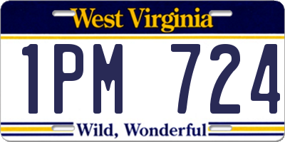 WV license plate 1PM724