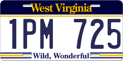 WV license plate 1PM725