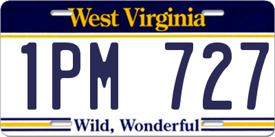 WV license plate 1PM727
