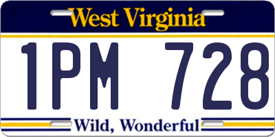 WV license plate 1PM728