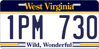 WV license plate 1PM730