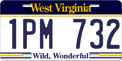 WV license plate 1PM732