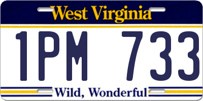 WV license plate 1PM733