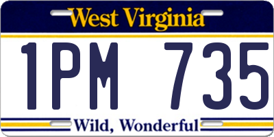 WV license plate 1PM735