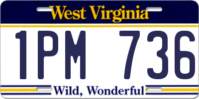 WV license plate 1PM736