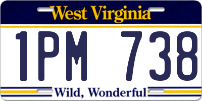 WV license plate 1PM738