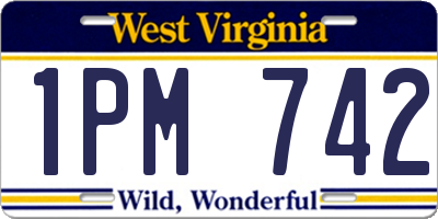 WV license plate 1PM742